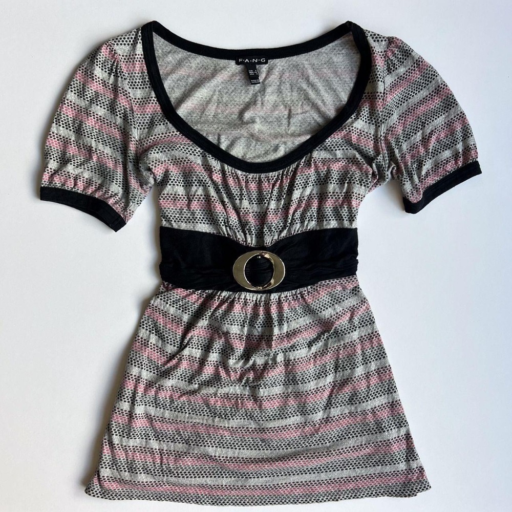Y2K FANG‎ Grey Babydoll Top
